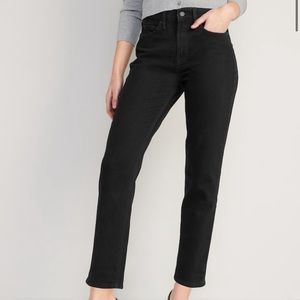 Old Navy Black Sky Hi Straight Jeans Sz 6